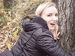 My teen stepsister loves far have sex added to pay off cum outdoors. - POV